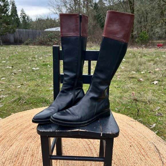 Ann Demeulemeester Shoes - Elegant Black and Brown Women's Ann Demeulemeester riding  Boots